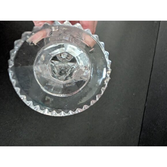 Vintage Crystal Salt & Pepper Shakers With Silver Tone Lids - Picture 6 of 6